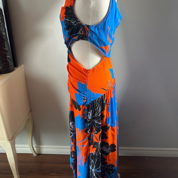 Anthropologie Tracy Reese Floral One-Shoulder Cut-Out Midi Dress - Large - Picture 2 of 4